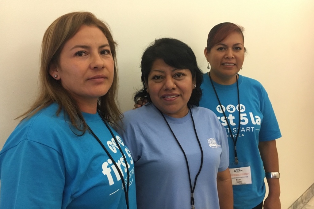 Culture of Respect Parents Maribel Cepeda, Luz Hernández and Lety Ortiz (left to right), are some of the leaders of the Culture of Respect campaign that local neighborhood groups are promoting in an effort to confront violence in the home and community.