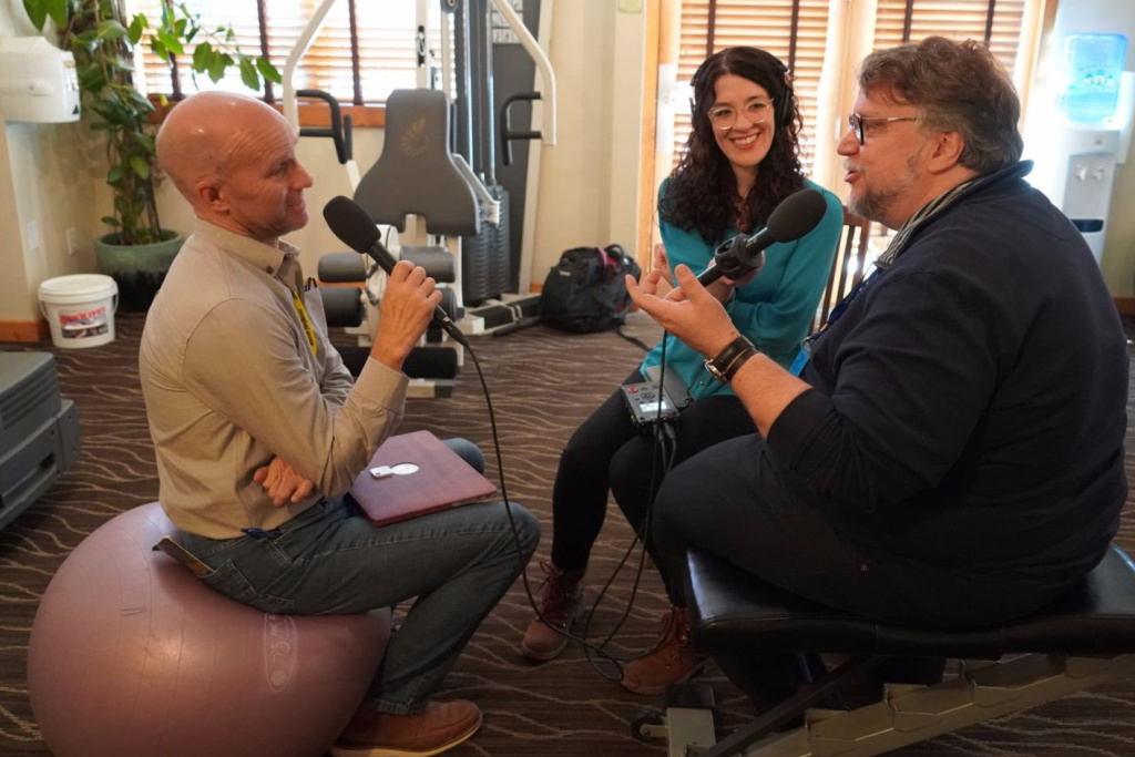 The Frame's John Horn and Michelle Lanz with Guillermo del Toro The Frame host John Horn and producer Michelle Lanz interview Guillermo del Toro in a gym at the Hotel Telluride during the Telluride Film Festival where del Toro's movie