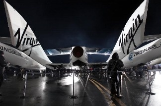 Virgin Galactic SpaceShipTwo spacecraft as shown at the Mojave Spaceport on December 7, 2009 near Mojave, California.