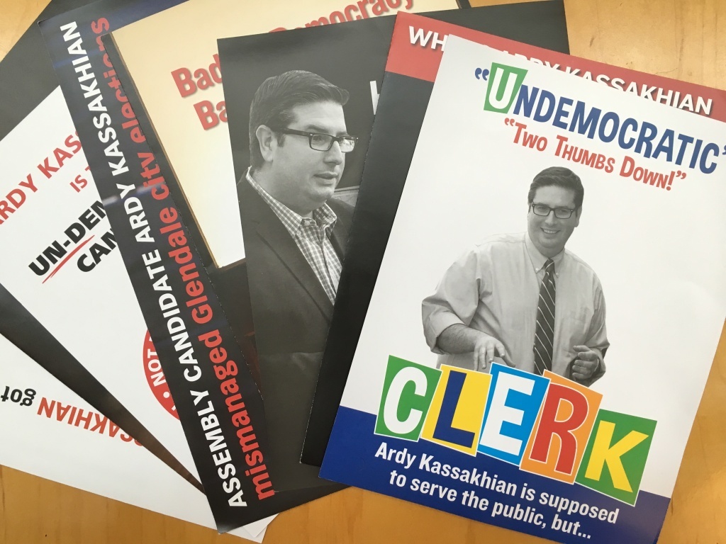 Negative mailers from the 43rd Assembly District A number of negative mailers, paid for by the Parent Teacher Alliance, have been sent out in the 43rd District Assembly race, attacking candidate and current Glendale City Clerk Ardy Kassakhian.