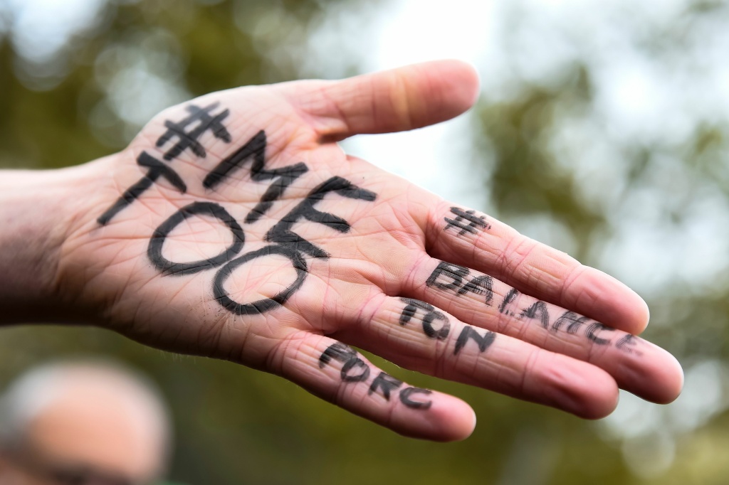 FRANCE-WOMEN-POLITICS-HARASSMENT-SEXISM A picture shows the messages