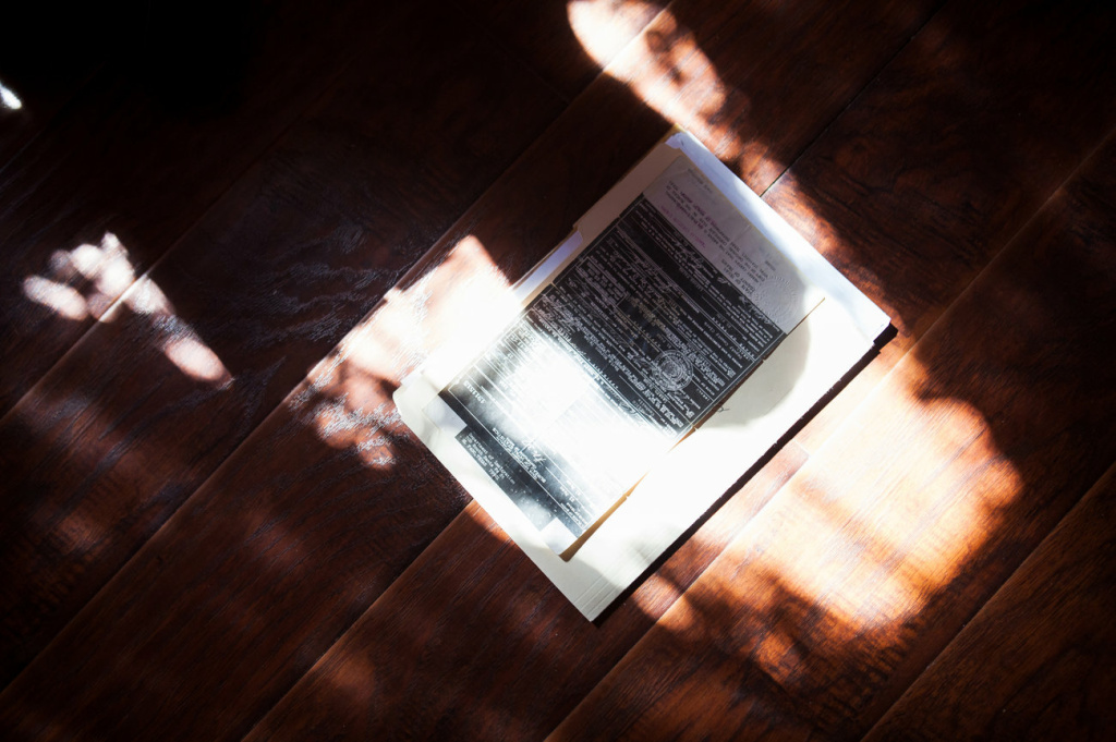 Palma casts a shadow over his grandfather's birth certificate, issued by the state of Texas in 1914. Palma casts a shadow over his grandfather's birth certificate, issued by the state of Texas in 1914.