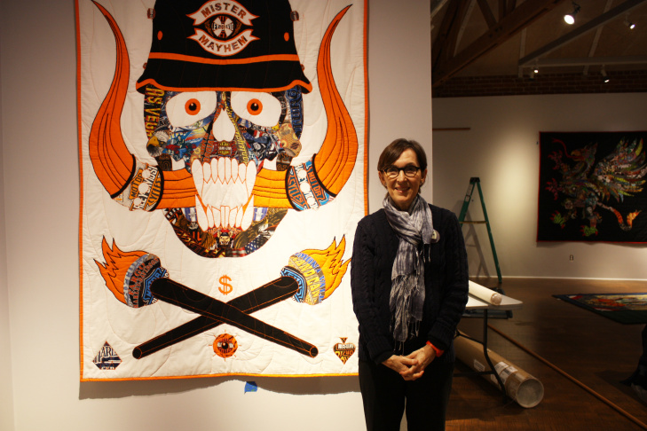 Jimmy McBride, M1 V2 (The Crab Nebula), 2011, hand-and-machine-quilted with hand embroidery, 87” x 78”. Courtesy of the artist.                