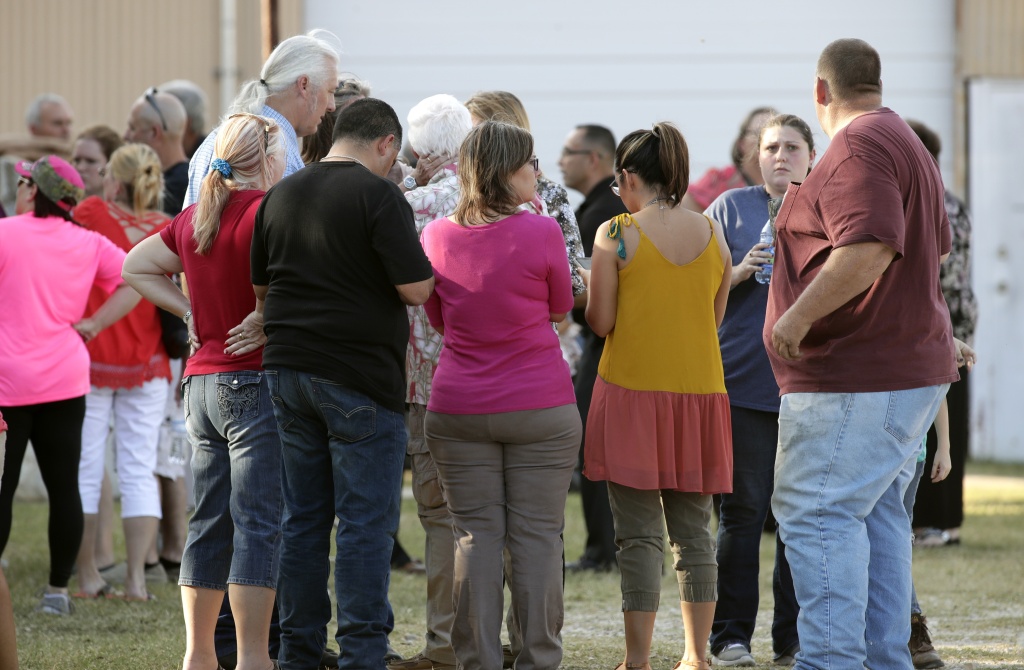 At Least 20 People Killed 24 Injured After Mass Shooting At Texas Church People gather near First Baptist Church following a shooting on November 5, 2017 in Sutherland Springs, Texas.