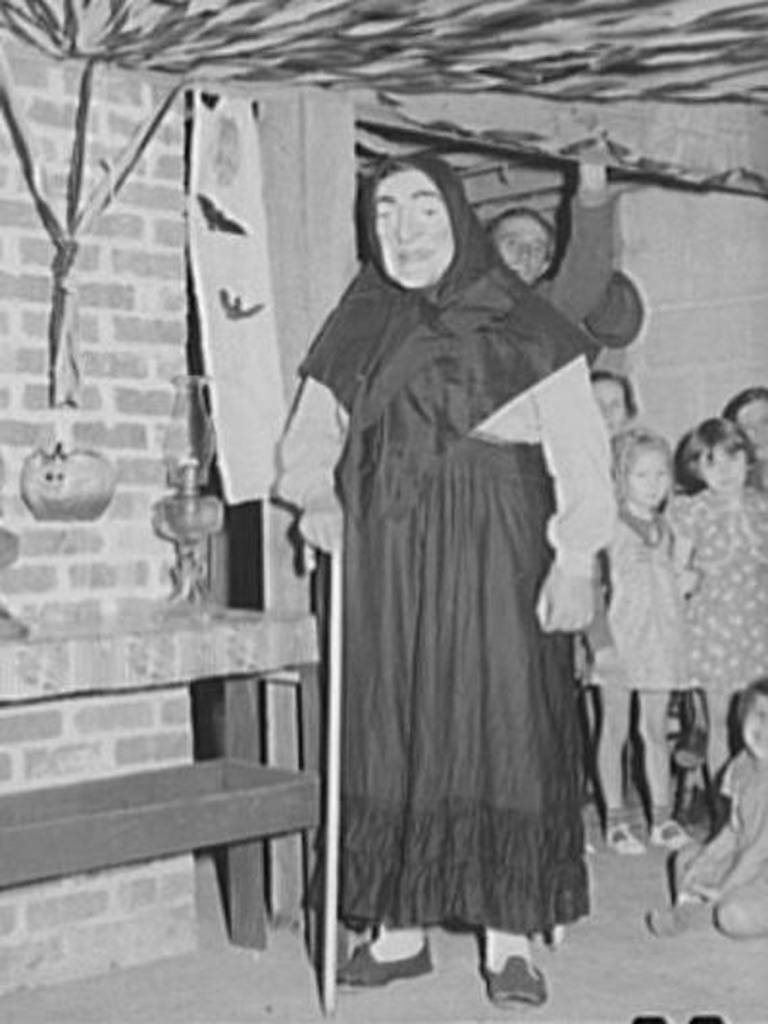 Winner of masquerade contest at a Halloween party in 1939 in Missouri.