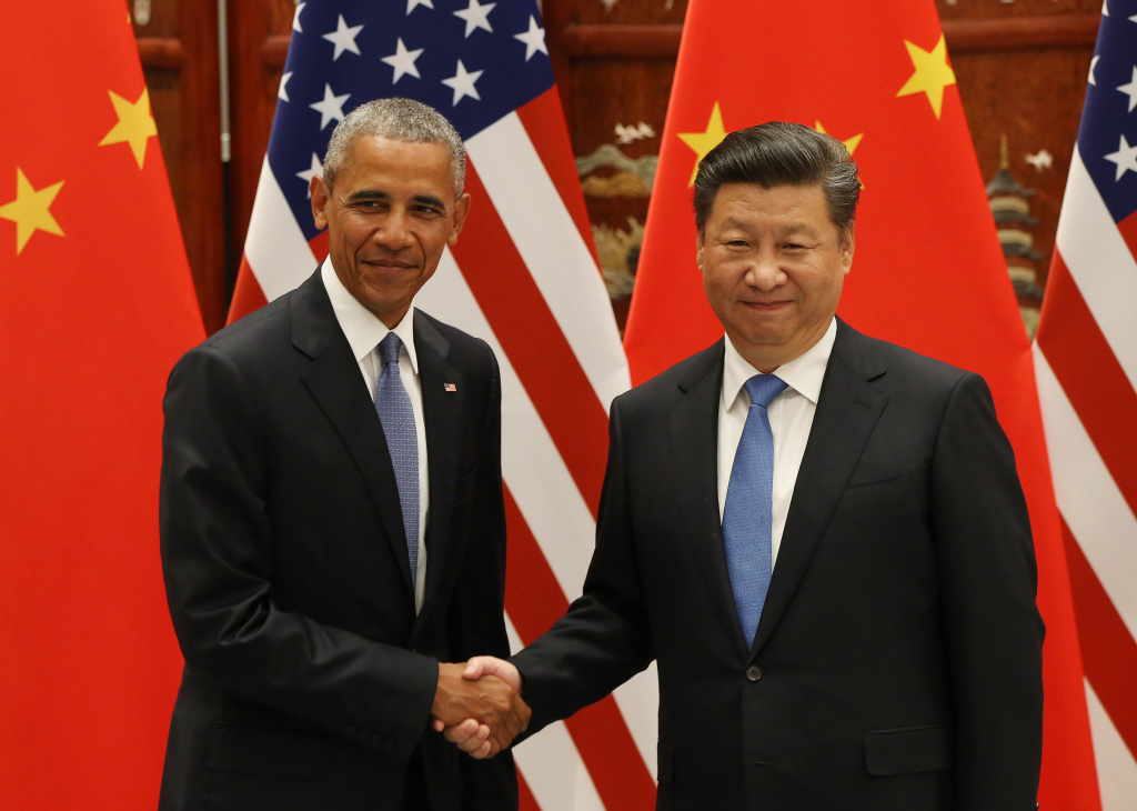 CHINA-US-G20-SUMMIT-CLIMATE US President Barack Obama (L) and Chinese President Xi Jinping shake hands during their meeting at the West Lake State Guest House in Hangzhou on September 3, 2016.
The United States and China on September 3 formally joined the Paris climate deal, with US President Barack Obama hailing the accord as the