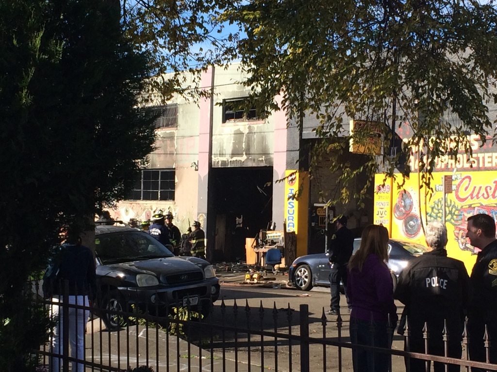 US-FIRE-CALIFORNIA Oakland, California, firefighters inspect a warehouse on December 3, 2016, where a fire during a rave party killed 9 people on December 2.
Nine people were killed and 25 missing after a huge blaze broke out during a rave party near San Francisco held in a cluttered, maze-like warehouse for artists, known as