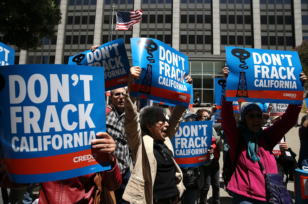 Activists Protest Fracking In California A new fracking law won't satisfy some environmental groups who have been pushing Gov. Jerry Brown for a moratorium. State Senator Fran Pavley originally supported a ban, but went on to author a controversial piece of legislation that adds some disclosure requirements but may be vulnerable to abuse, according to lawyers familiar with CEQA, the state’s environmental quality act.