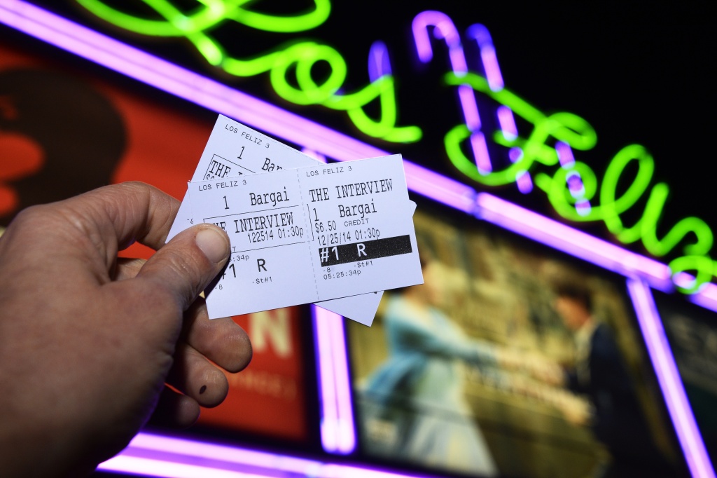 ENTERTAINMENT-FILM-US-NKOREA-HACKING-POLITICS In this photo illustration two tickets for the movie