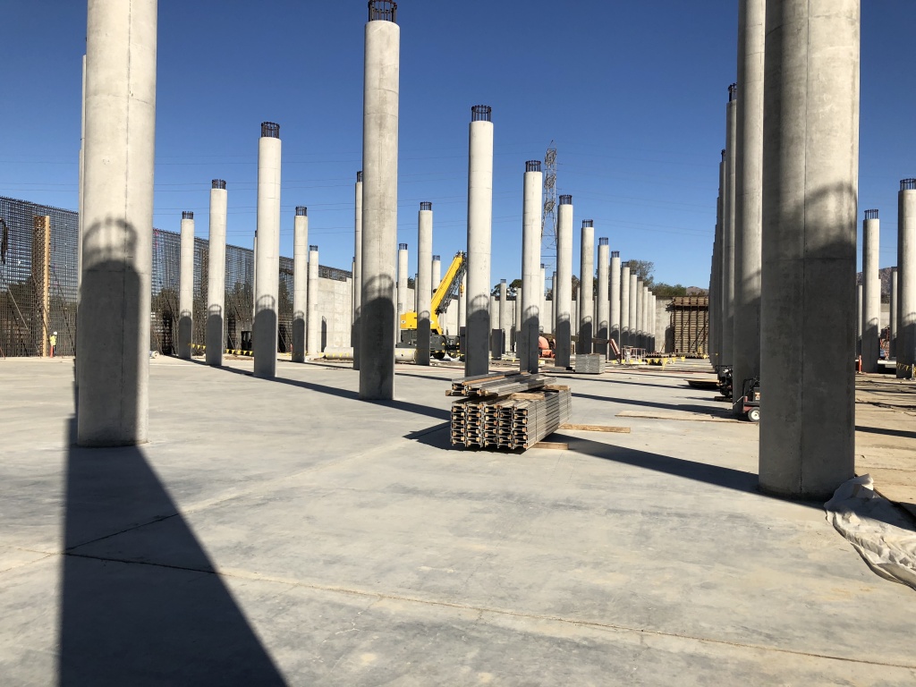 The reservoir is big enough to fit more than four football fields. It includes hundreds of 30-ft concrete columns to hold up the roof being built. The reservoir is big enough to fit more than four football fields. It includes hundreds of 30-ft concrete columns to hold up the roof being built.