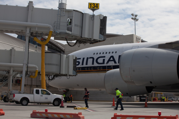 New gates at the north concourse at the Tom Bradley International Terminal open on March 6th, 2013. City leaders will gather on Wednesday to celebrate the completion of the first phase of renovations.