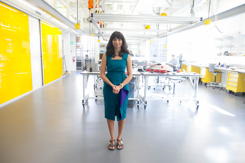 CAST-Anima Anandkumar-INLINE Anima Anandkumar photographed at Caltech's Center for Autonomous Systems and Technologies (CAST) including the Aerodrome, Assembly room and advanced mobility lab.