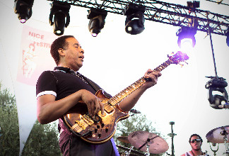 Stanley Clarke performs on the stage of the Nice's Jazz Festival on July 21, 2010 in Nice, southeastern France.