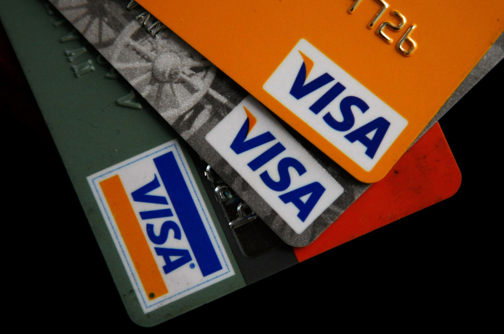 Visa Plans Largest IPO In U.S. History Visa credit cards are arranged on a desk February 25, 2008 in San Francisco, California.