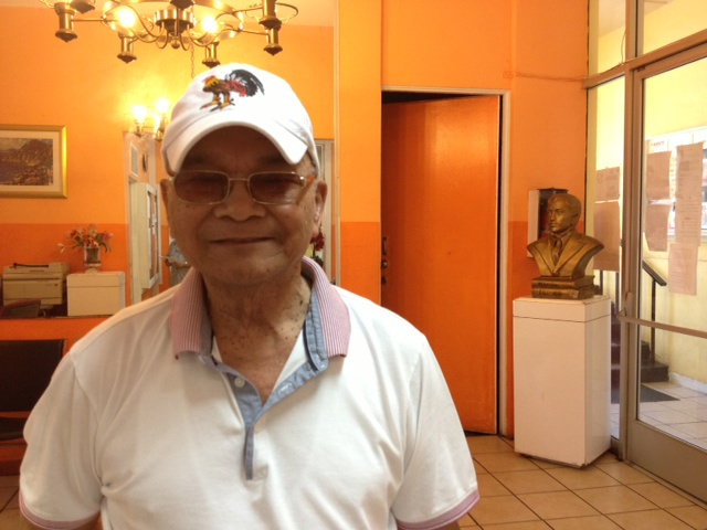 John Aspiras, Jr. visits a Filipino community center on Los Angeles' Temple Street. Aspiras, 85, was among the Filipinos who served alongside U.S. forces in the Pacific during and after World War II. He is sponsoring an adult daughter in the Philippines who has been waiting several years to join him here. A recently approved amendment to the Senate immigration bill would exempt Filipino veterans' children from long visa waits.