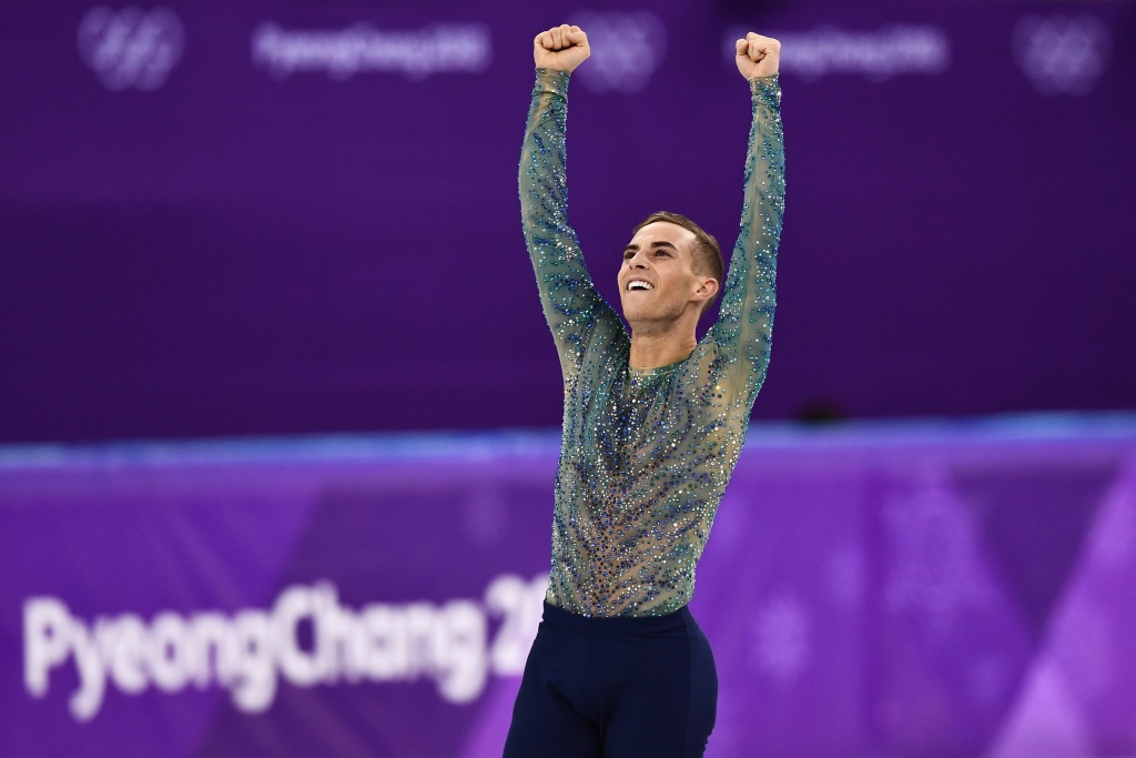 FSKATING-OLY-2018-PYEONGCHANG Adam Rippon of the United States competes during the men's single free program on day eight of the PyeongChang 2018 Winter Olympic Games on February 17, 2018.
