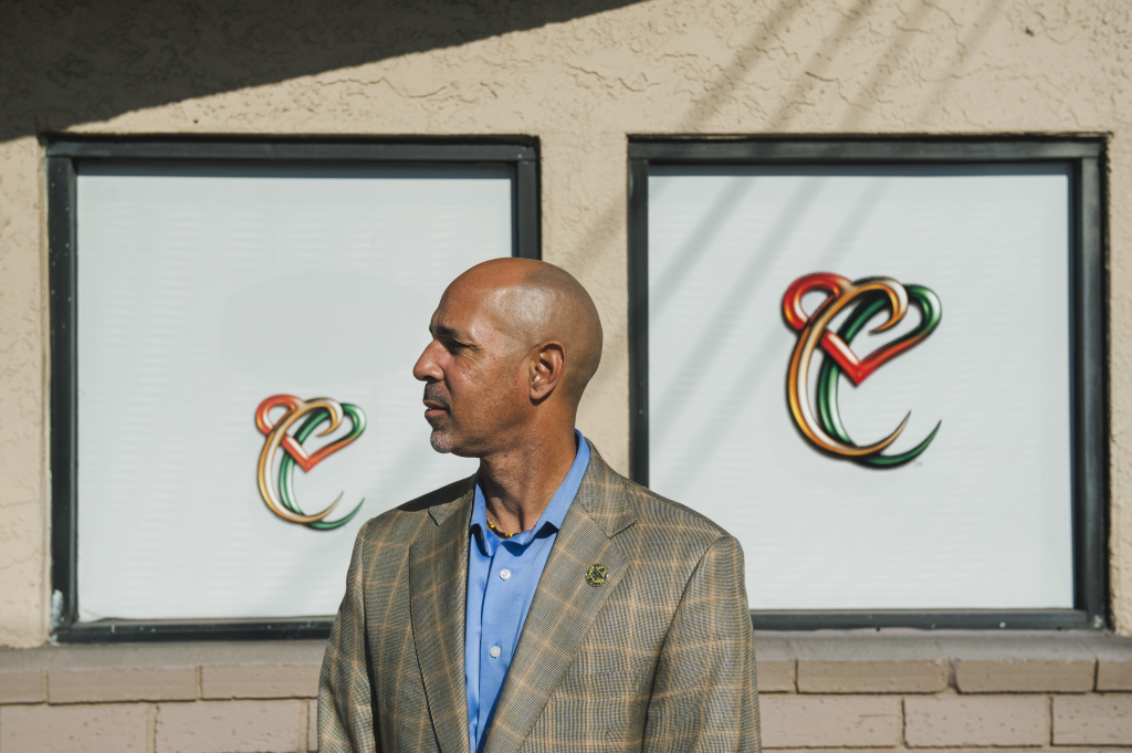 Virgil Grant Marijuana mogul Virgil Grant poses for a portrait at Med X, a dispensary in Westmont that he owns, on Friday, Dec. 1, 2017.