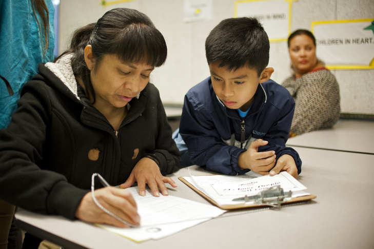 Training in self control starts early at Camino Nuevo. Karina Rodriguez leads preschoolers through a motor skills exercise, asking them to start and stop based on musical cues. Students will be exposed to 14 years of curriculum designed to address academic and soft skills.