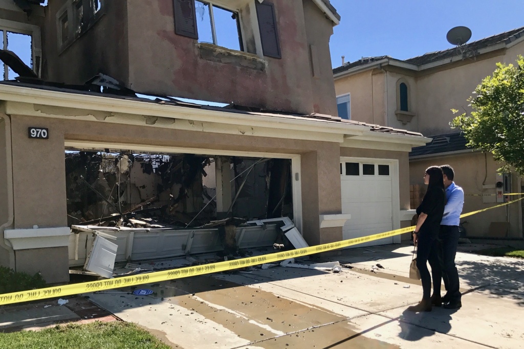 Canyon Fire 2 Ashley and Farzin Farajzadeh were among at least a half dozen families who lost their homes to the fire that broke out in the Anaheim Hills on Oct. 9, 2017. The newlyweds left their home, with nothing but their work bags and the clothes on their backs, before the fire broke out.