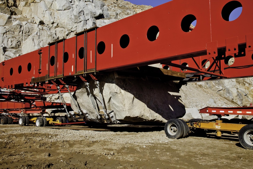 Michael Heizer’s Levitated Mass Megalith slated to become part of Michael Heizer’s Levitated Mass, prepared for transport to the Los Angeles County Museum of Art, 2012.