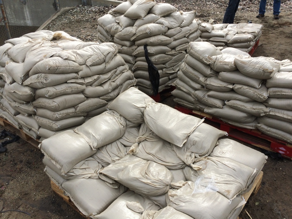 Sandbags Glendora Thousands of sandbags stand ready for residents at the Glendora City Yard.