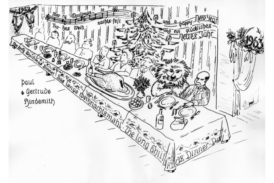 Christmas card drawn by Paul Hindemith on the theme of Christmas card drawn by Paul Hindemith on the theme of