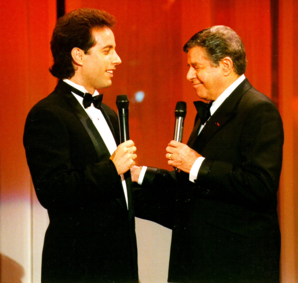 Jerry Seinfeld and Jerry Lewis Comedians Jerry Seinfeld and Jerry Lewis.