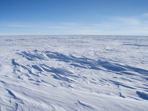 Coldest place on earth Sastrugi stick out from the snow surface in this photo near Plateau Station in East Antarctica. Most of Antartica looks quite flat, despite the subtle domes, hills, and hollows.
