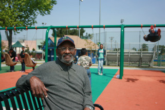 Leslie Benson, 75, who has been living near Western Avenue and 39th Street for 45 years, says the Martin Luther King park has transformed from a “dungeon of hell” to “a little heaven”.