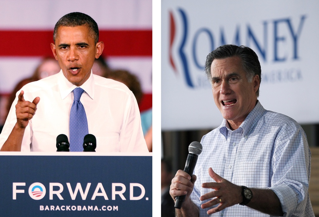 In Profile: 100 Years In US Presidential Races (FILE PHOTO) In this composite image a comparison has been made between US Presidential Candidates Barack Obama (L) and Mitt Romney. The November 6, 2012 elections will decide between Obama and Romney who will win to become the next President of the United States. ***LEFT IMAGE*** WEST PALM BEACH, FL - JULY 19: U.S. President Barack Obama delivers remarks to seniors at Century Village on July 19, 2012 in West Palm Beach, Florida. Obama is campaigning for two days in Florida, a crucial swing state in November's presidential election. ***RIGHT IMAGE*** GREEN BAY, WI - APRIL 02: Republican Presidential candidate, former Massachusetts Gov. Mitt Romney speaks during a town hall style meeting at Wisconsin Building Supply on April 2, 2012 in Green Bay, Wisconsin. With one day to go before the Wisconsin primary, Mitt Romney makes a final push through the state.