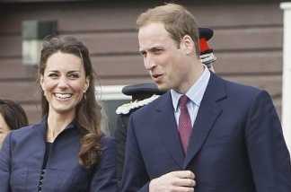 Mercer 17422 Kate Middleton and Prince William in Darwen, north-west England. Their wedding begins at 3am Pacific Time, Friday.