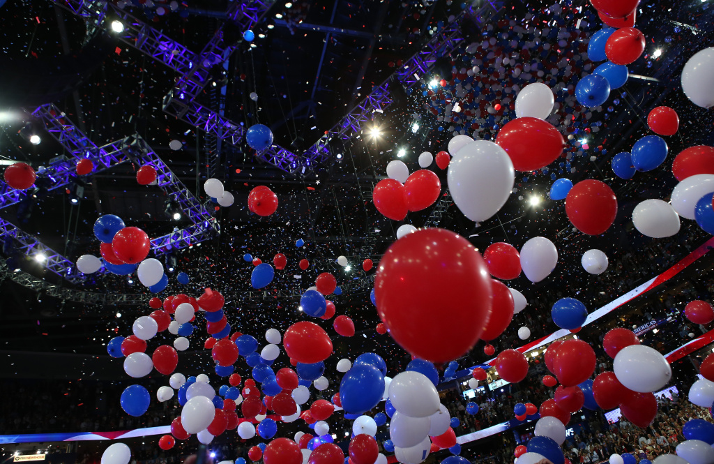 Romney Accepts Party Nomination At The Republican National Convention Balloons drop during the final day of the Republican National Convention 2012 (Photo by Chip Somodevilla/Getty Images)