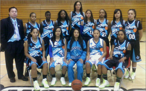 Gabrielle Ludwig, a 6-foot-6-inch transsexual player on Mission College's women's basketball squad, reflects on her return to college ball on Friday, Dec. 7, 2012, in Santa Clara, Calif. Gabrielle Ludwig made sports history this month as a basketball player at a Northern California community college. The 50-year-old transsexual, Army veteran, father and Mission College freshman is believed to be the first hoopster to play college ball as both a man and a woman.  