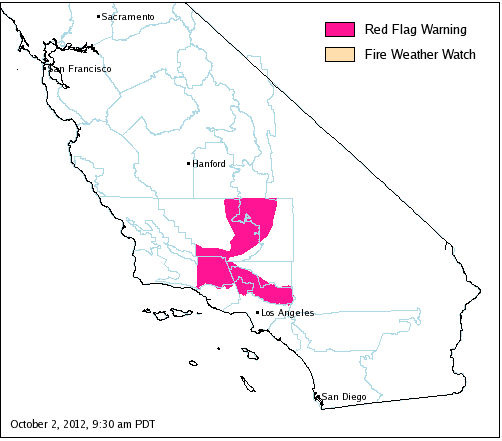 The red flag warning for Oct. 2.
