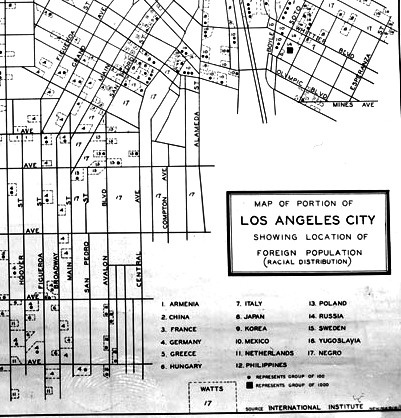 A Federal Writers' Project map of LA, dated October 1936. A Federal Writers' Project map of LA, dated October 1936.