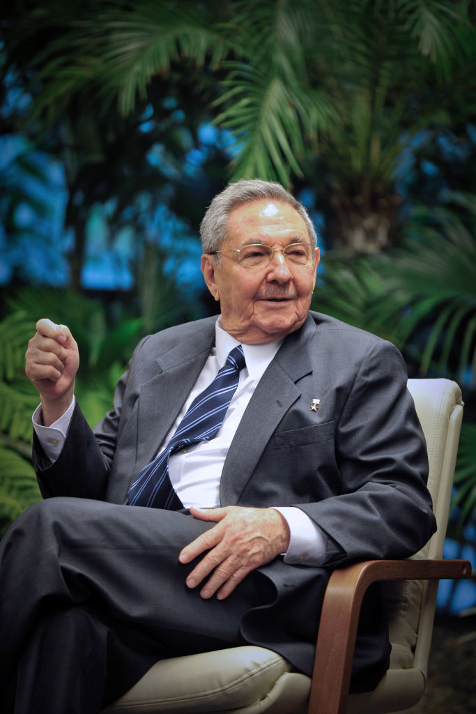 Cuban President Raul Castro speaks during a meeting with his Sri Lankan counterpart, Mahinda Rajapaksa June 16, 2012 at the Revolution Palace in Havana.