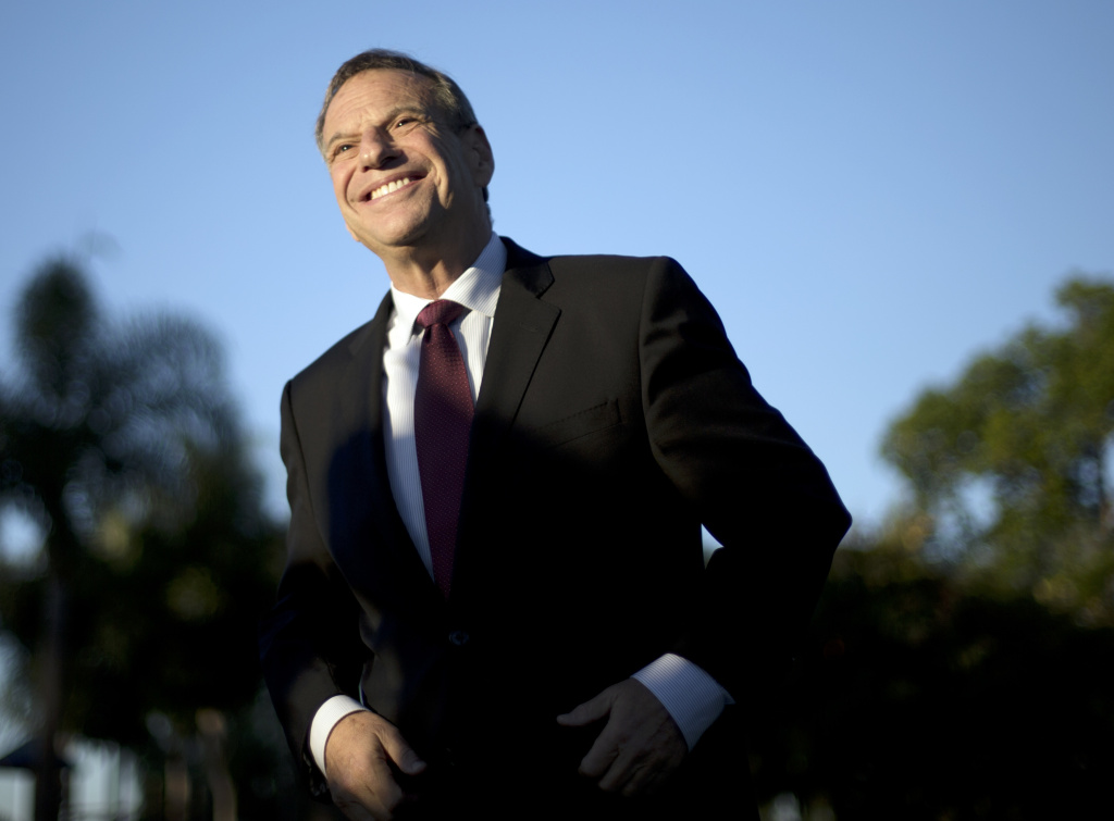 San Diego Mayor This Nov. 7, 2012 file photo shows San Diego Mayor Bob Filner smiling during a news conference at a park in San Diego. A prominent onetime supporter of Mayor Filner is calling for him to resign after less than a year in office amid allegations that he sexually harassed women.