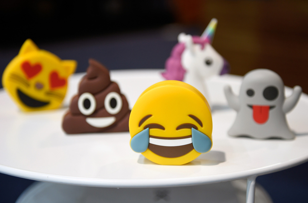 Latest Consumer Technology Products On Display At CES 2017 Batteries designed as emojis are displayed at the Philo booth at CES 2017 at the Las Vegas Convention Center on January 6, 2017 in Las Vegas, Nevada.