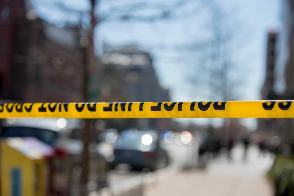 US-SECURITY-WHITE HOUSE-LOCKDOWN Police tape is seen outside the White House as several blocks are closed down by the Secret Service on March 3, 2018 in Washington, DC.