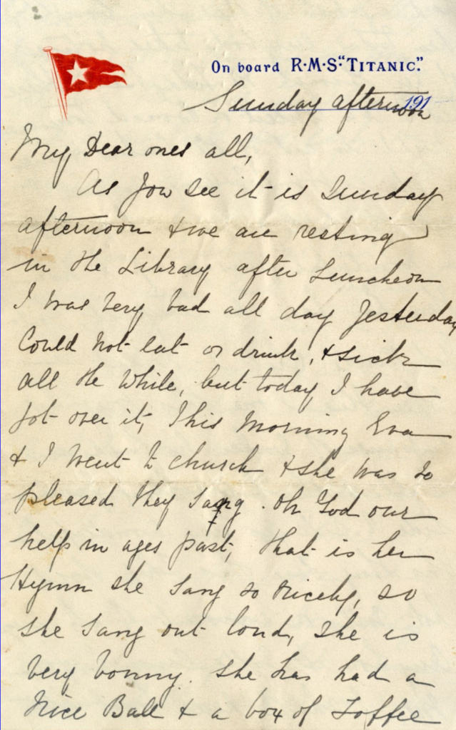 A letter written aboard the Titanic on the day that it sank sold at auction for around $170,000 in England Sunday.