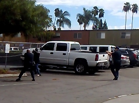 El Cajon Shooting A screen shot from a video obtained by the El Cajon police shooting of a man Tuesday. (Photo from El Cajon Police.)