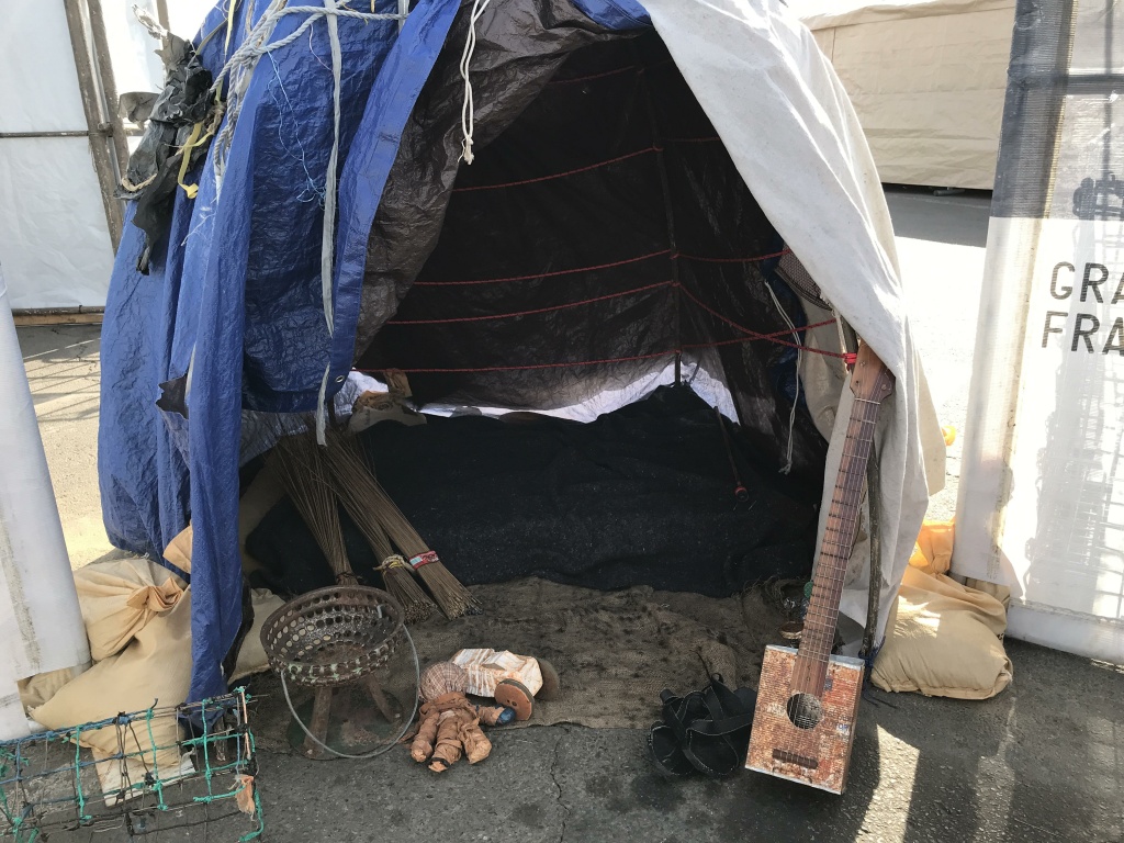 A representation fo the sort of tent a refugee family would live in. A representation fo the sort of tent a refugee family would live in.