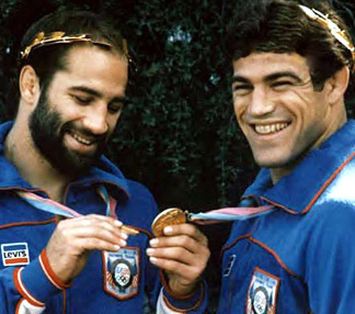 Dave (L) and Mark Schultz shortly after each of them won a gold medal in freestyle wrestling at the 1984 Olympics in Los Angeles. They are the only brothers in US wrestling history to each win World and Olympic championships. Dave (L) and Mark Schultz shortly after each of them won a gold medal in freestyle wrestling at the 1984 Olympics in Los Angeles. They are the only brothers in US wrestling history to each win World and Olympic championships.
