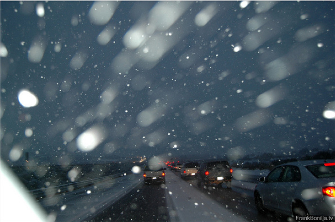 snow grapevine freeway Blowing snow on the Grapevine.