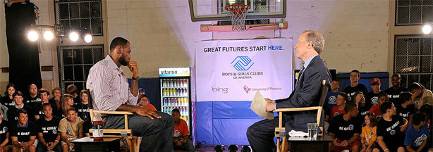 LeBron James announces his decision during a primetime special hosted by ESPN's Jim Gray on Thursday night at the Boys & Girls Club of America in Greenwich, Conn.