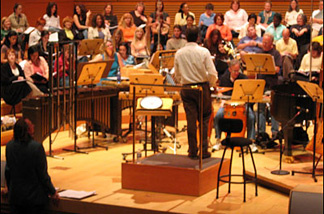 Mercer 7861 David O and LA Master Chorale music director Grant Gershon give notes during a dress rehearsal of