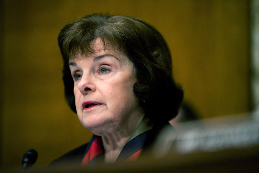 File: Sen. Dianne Feinstein (D-CA) questions witnesses at a hearing on Capitol Hill on March 30, 2011 in Washington, D.C.