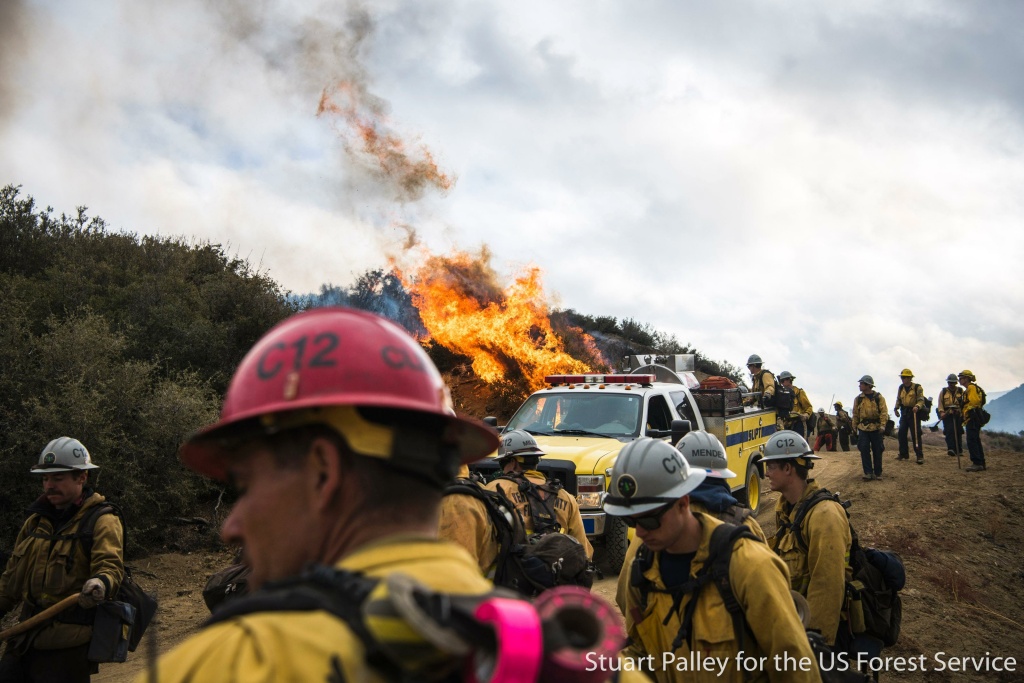 Thomas Fire Firefighters during the Thomas Fire in December 2017.