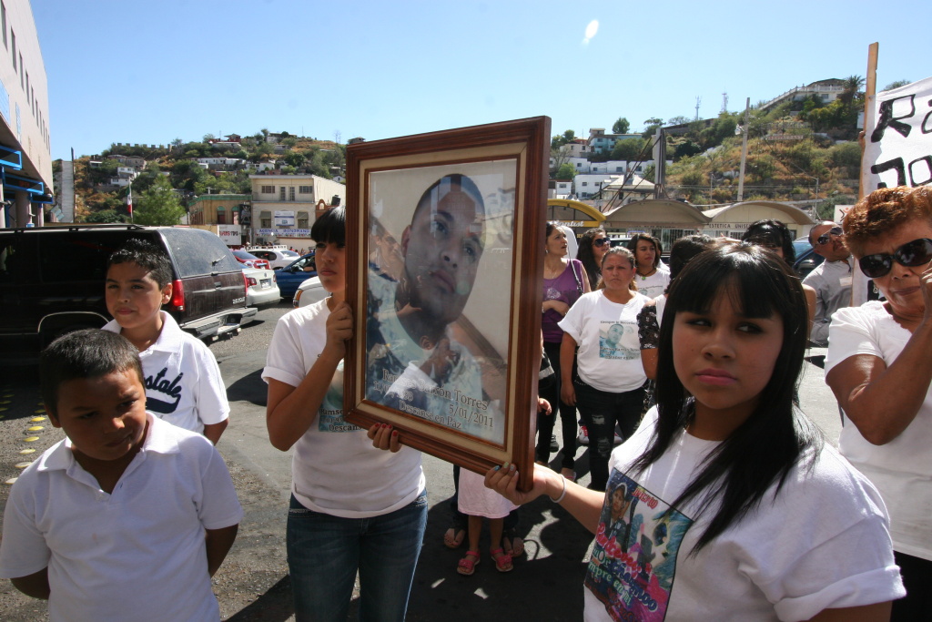 Border Patrol Protests in Nogales, Mexico, as the January 2011 shooting death of Ramses Barron Torres by a U.S. Border Patrol agent remained unsolved. In August 2013, the FBI said the agent fired in self-defense after Barron threw rocks.