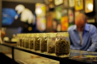 Mercer 18130 Jars full of medical marijuana are seen at Sunset Junction medical marijuana dispensary.